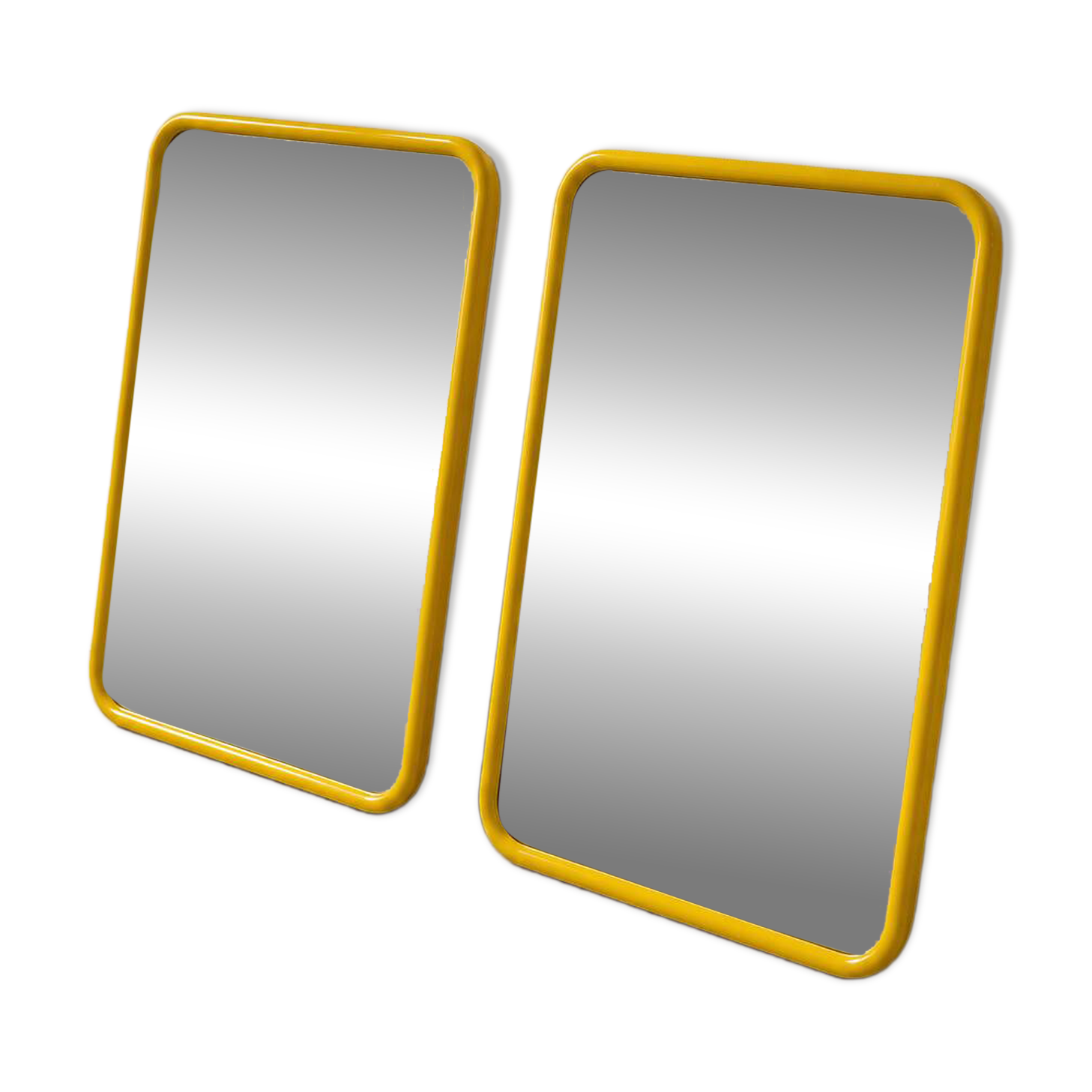 Pair of vintage yellow mirrors — 70s/80s