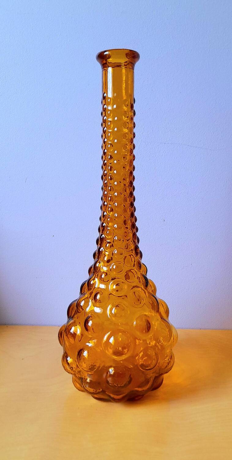 Empoli carafe in amber glass, 1970.
