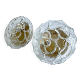 Pair of Brutalist Glass Sconces