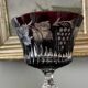 New footed glass in ruby red coloured crystal Echt Bleikristall