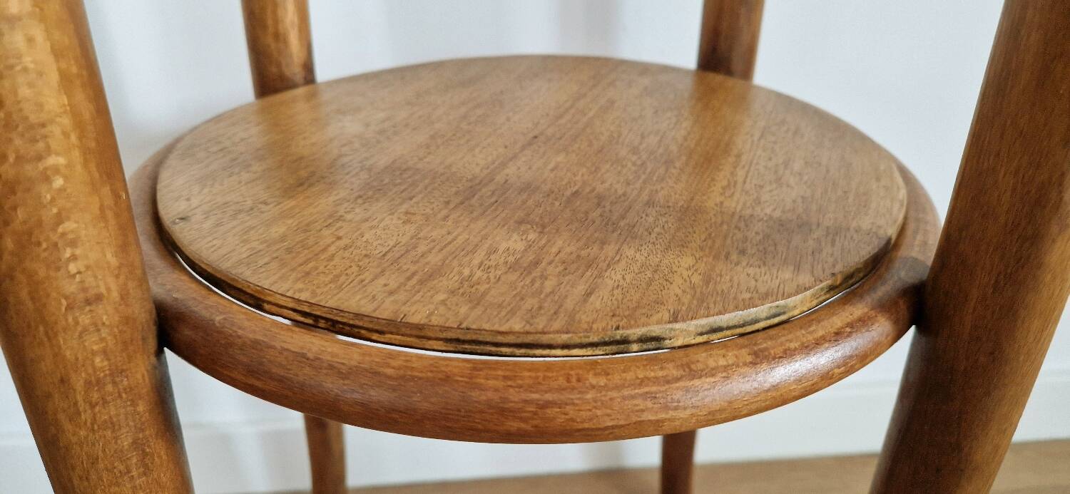 1940s curved wood side table