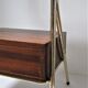 Bedside design in wood and gold metal 50s/60s