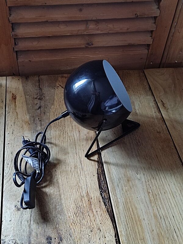 Bedside desk lamp Black metal ball