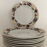 Lot of 9 colorful flat plates Orchies North