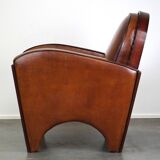 Great sheep leather Artdeco design armchair with a unique design