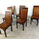 Mid-century bamboo high back dining chairs with table, 1960s