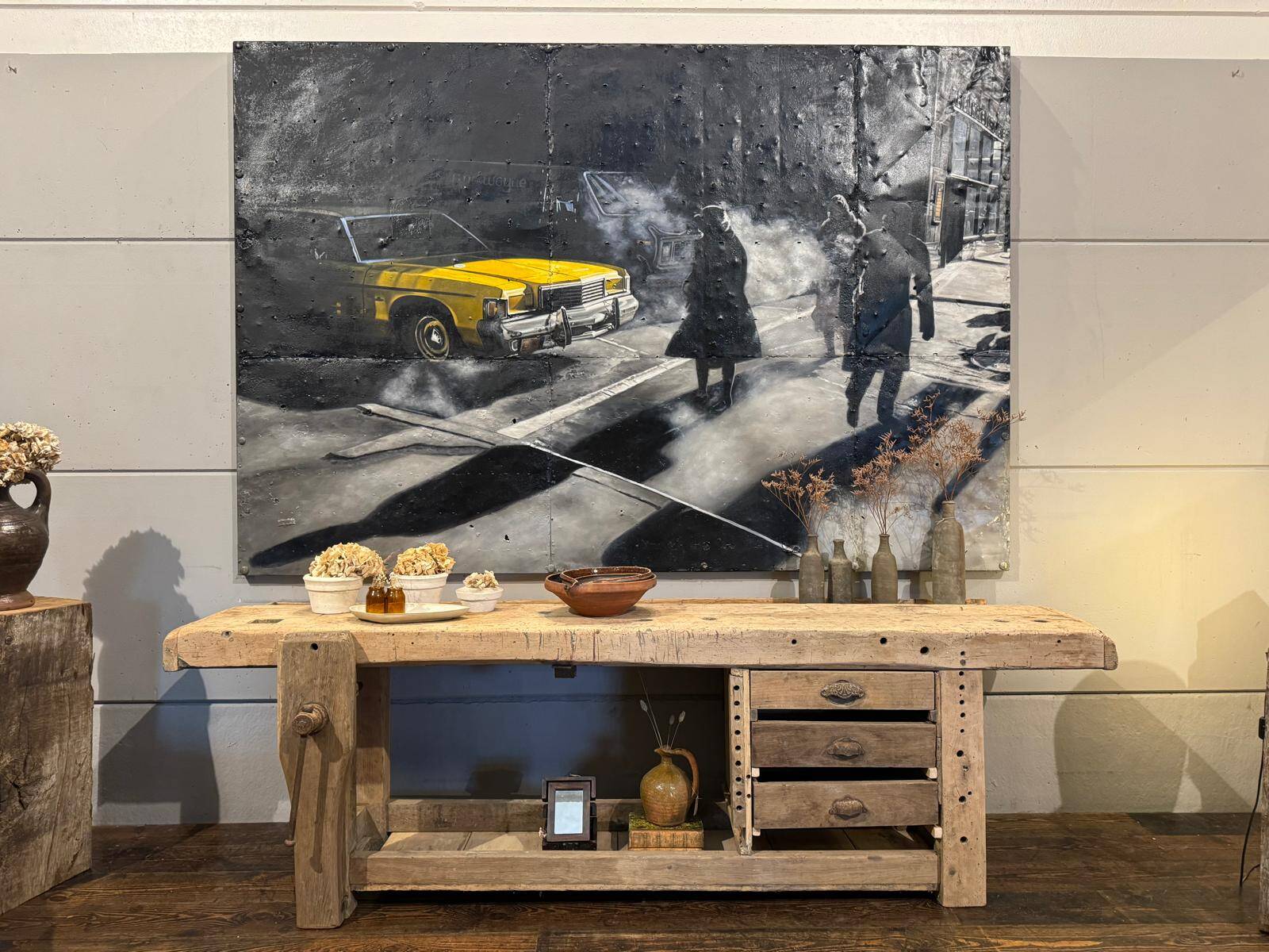 Raw wood workbench