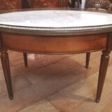 Oval hot water table in cherry and marble