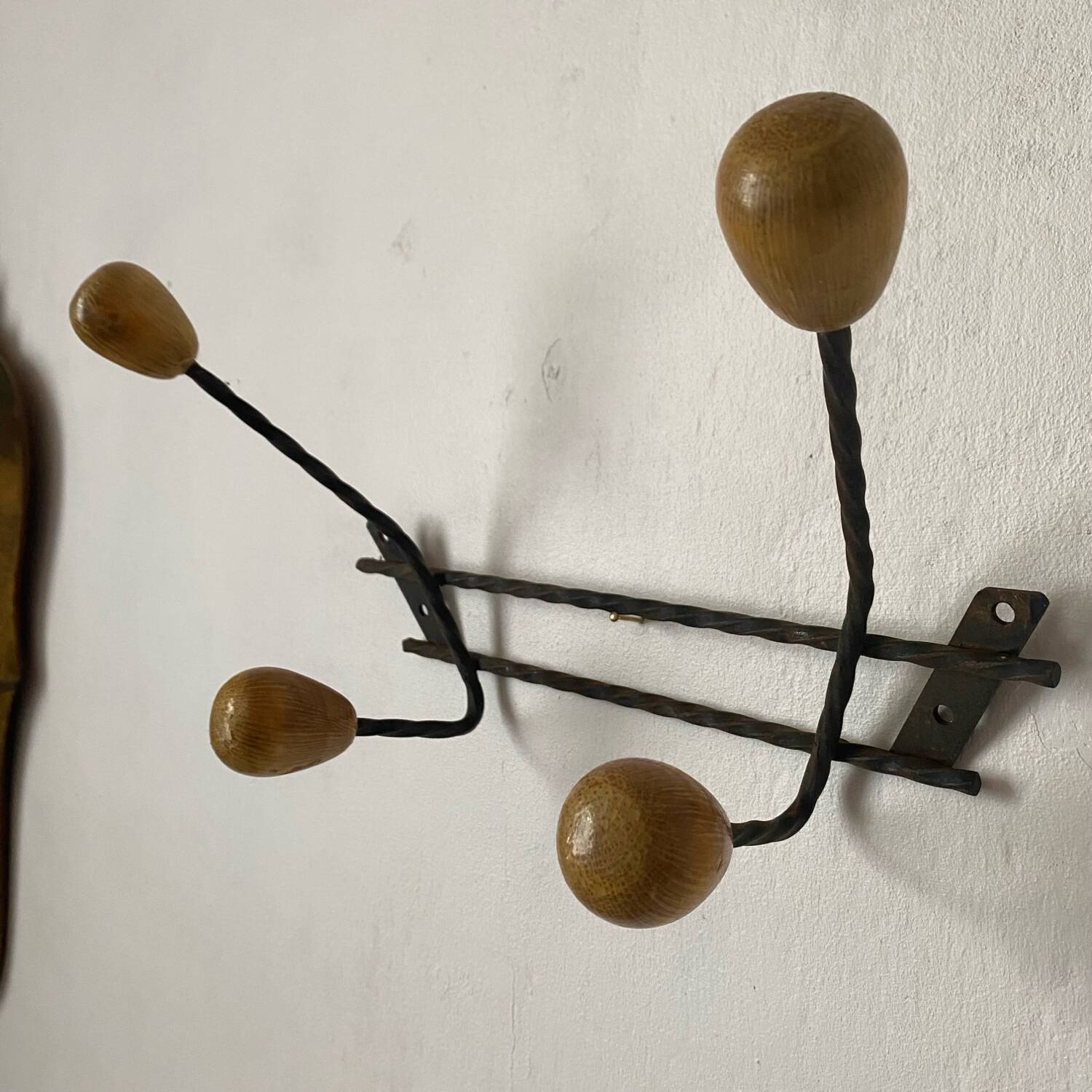 60s double hook wall coat rack