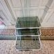 Vintage chrome smoked glass nesting coffee table