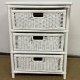 Vintage rattan storage unit, 3 drawers