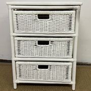 Vintage rattan storage unit, 3 drawers