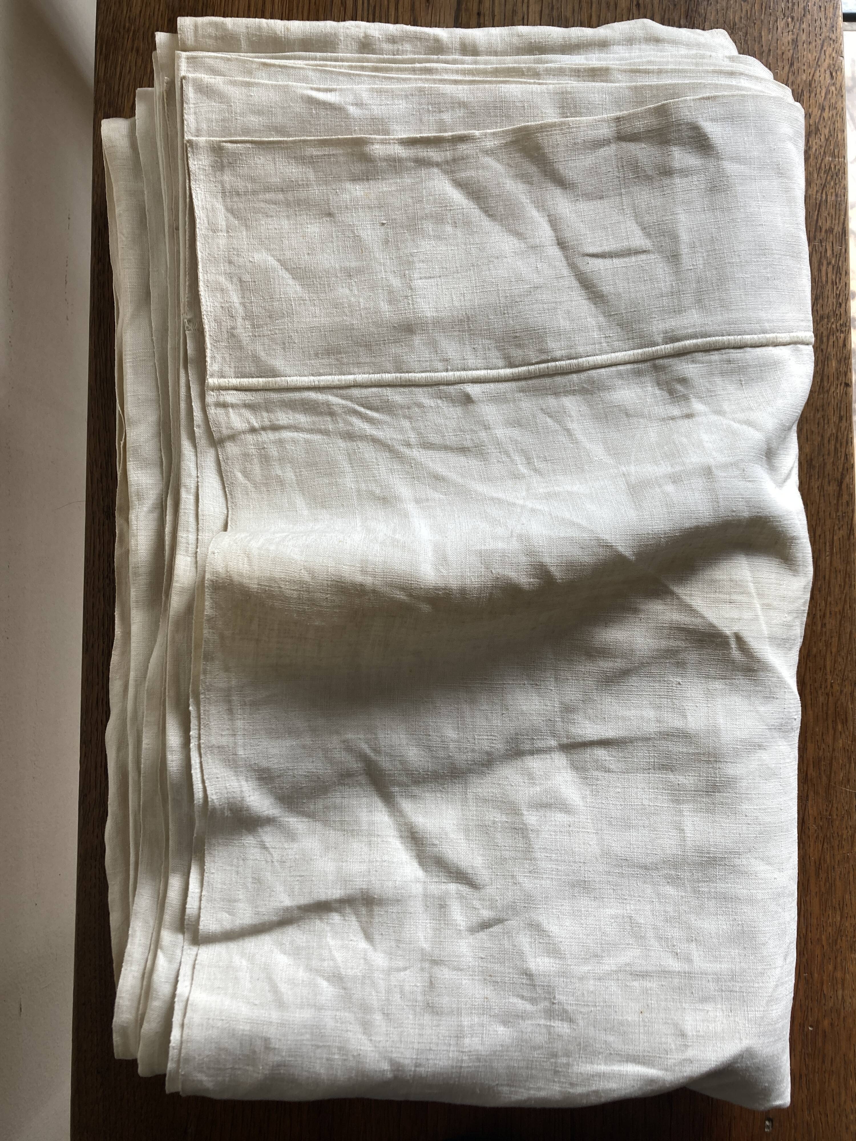 Drap de réserve 1960 en toile de lin brut 210x330