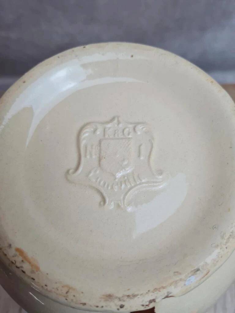 Old Pichet KG Lunéville No. 1 in ironstone, relief bird decoration, vintage