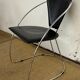 Lot 5 chairs black leather thread