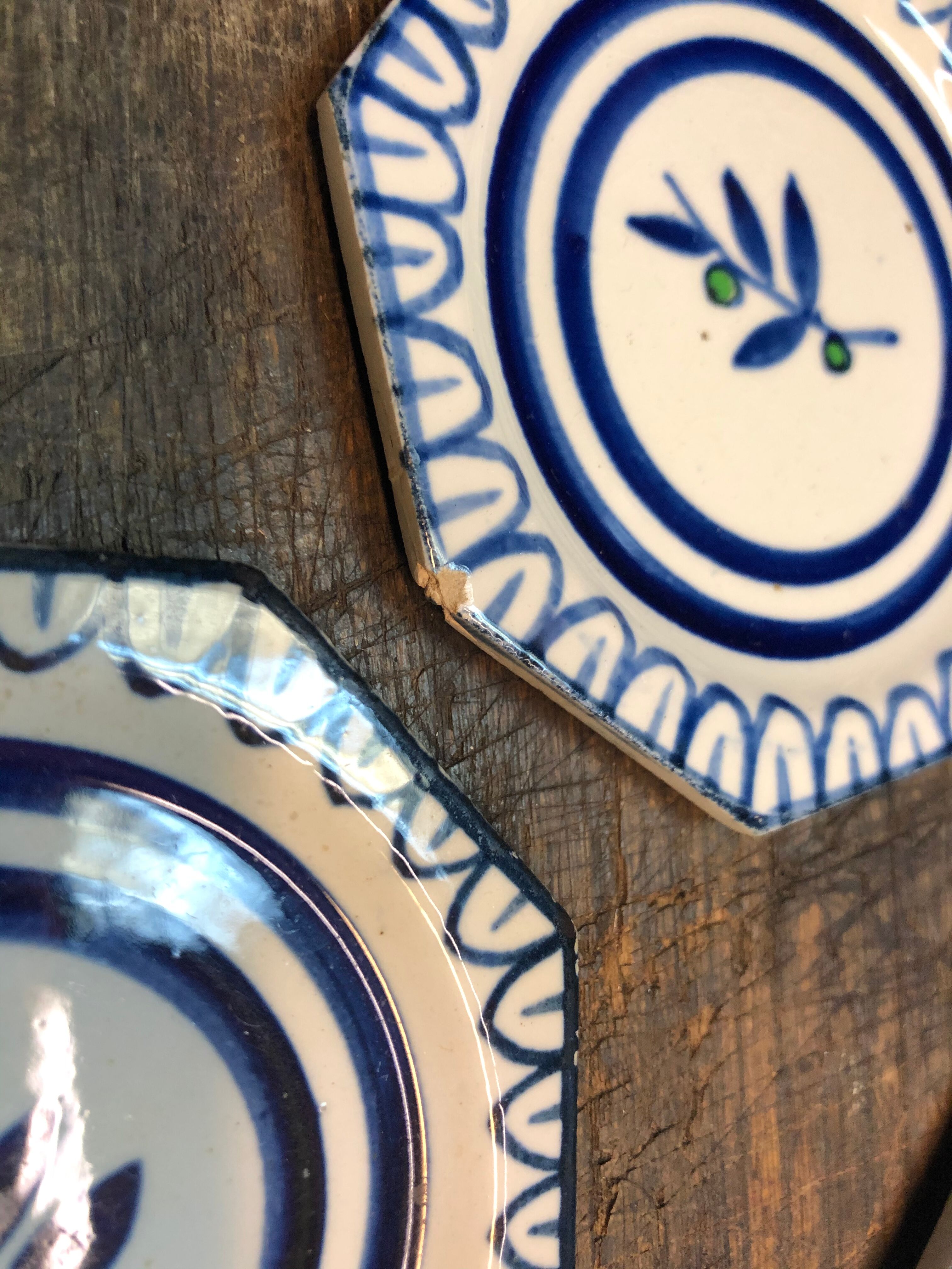 Glass underside and ceramic ramekin Gien France 60s