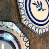 Glass underside and ceramic ramekin Gien France 60s