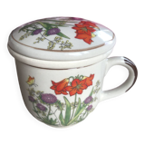 Tea pot with stoneware filter “red flower”