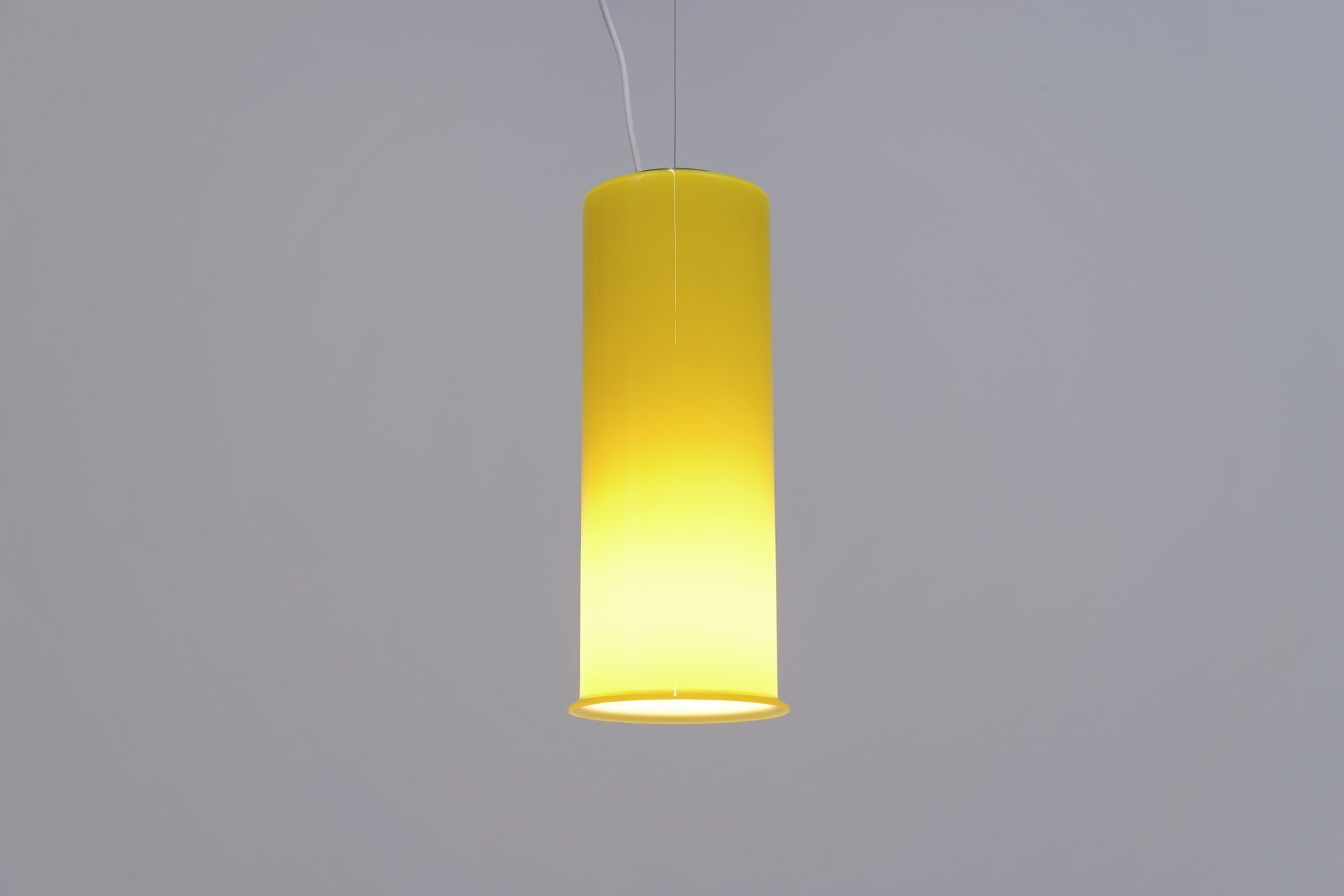 Hanging lamp of Bruno Gatta for Stilnovo in yellow Murano glass, 1950s