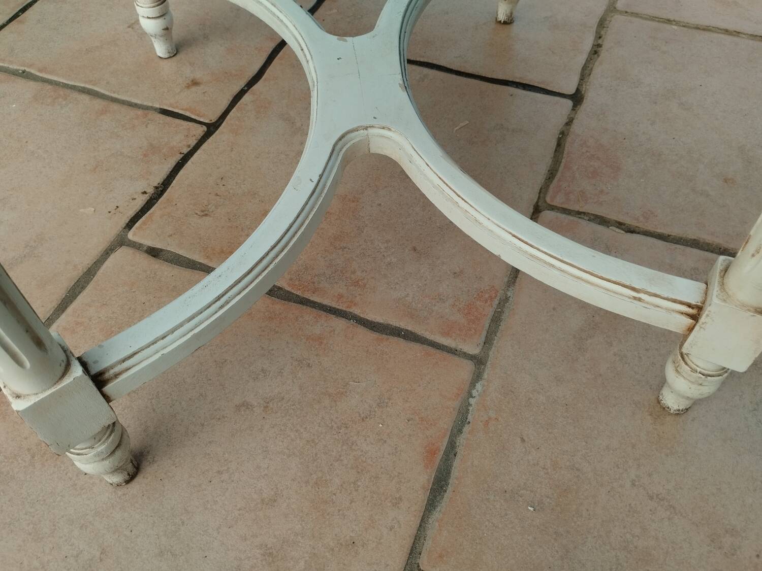 Antique Louis XVI style coffee table with marble top