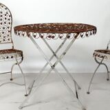Set table and 2 garden chairs