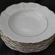 Set of 6 deep porcelain plates. Germany BAVARIA. Gold rim.