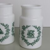 Apothecary pots in opaline