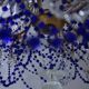 Italian Chandelier with Cobalt Blue Murano Glass Beaded Strings and Crysta
