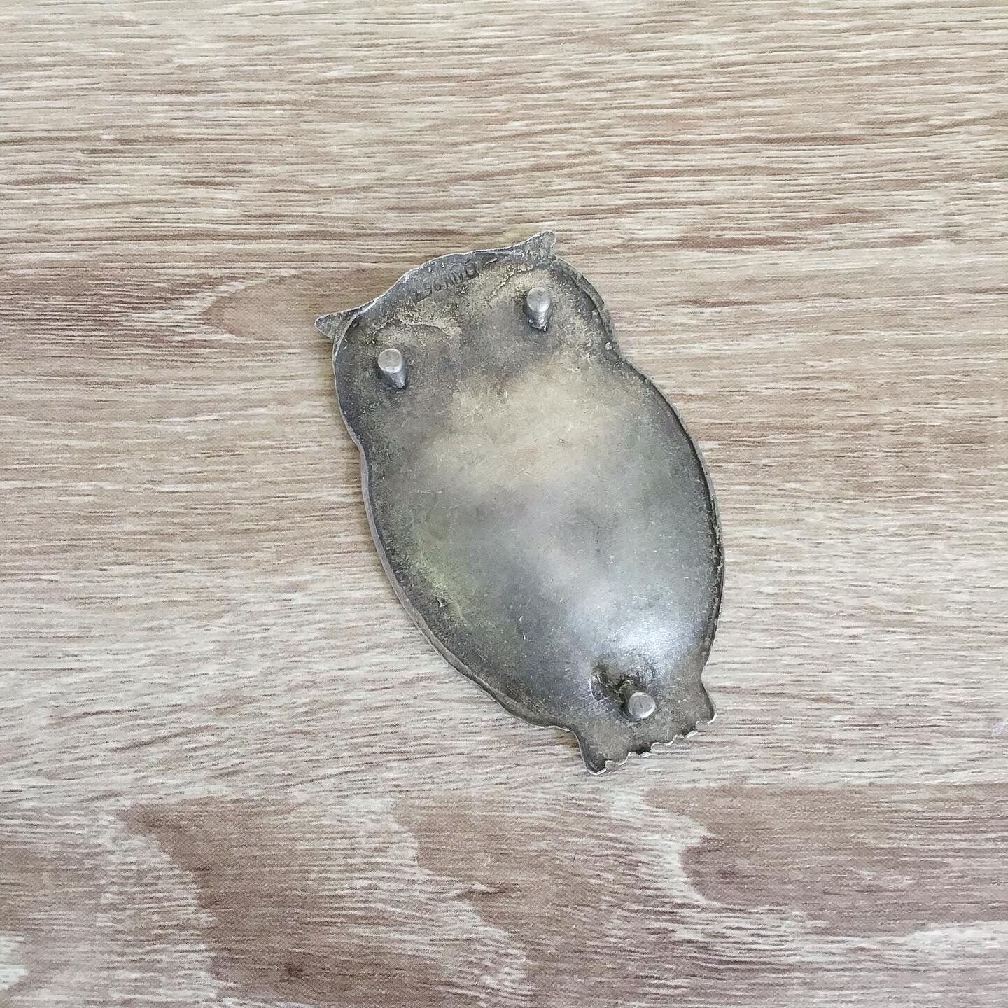 Vintage owl pewter cup