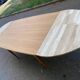 Scandinavian extendable dining table stripped in raw teak 1960 certified NF