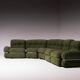 Vintage olive green modular sofa, Italy, 1970s