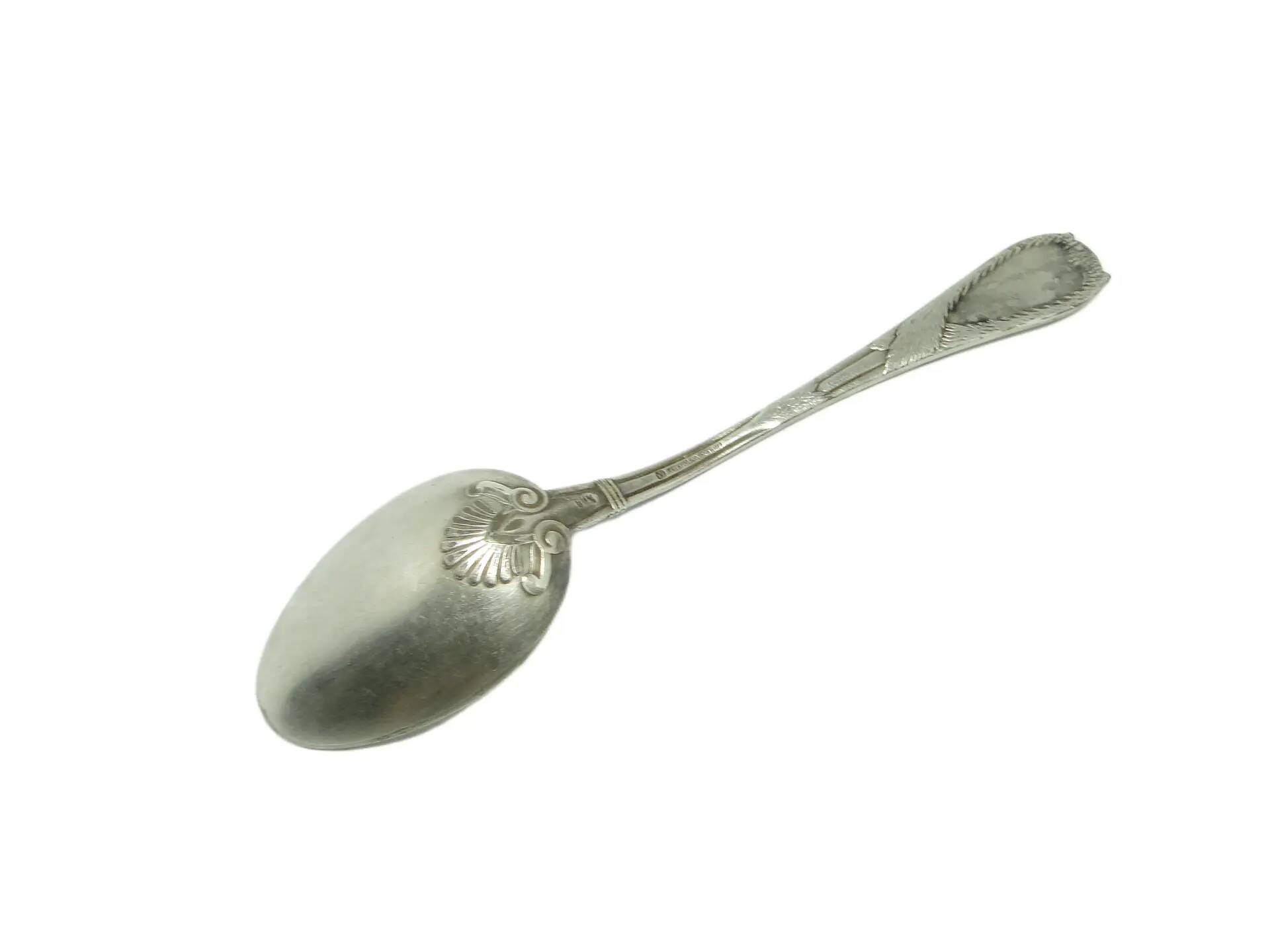 Cuillère à soupe égyptienne, Art Déco, en laiton argenté, Fraget, Pologne, années 1920.