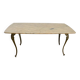 Table basse marbre base laiton vintage 1950