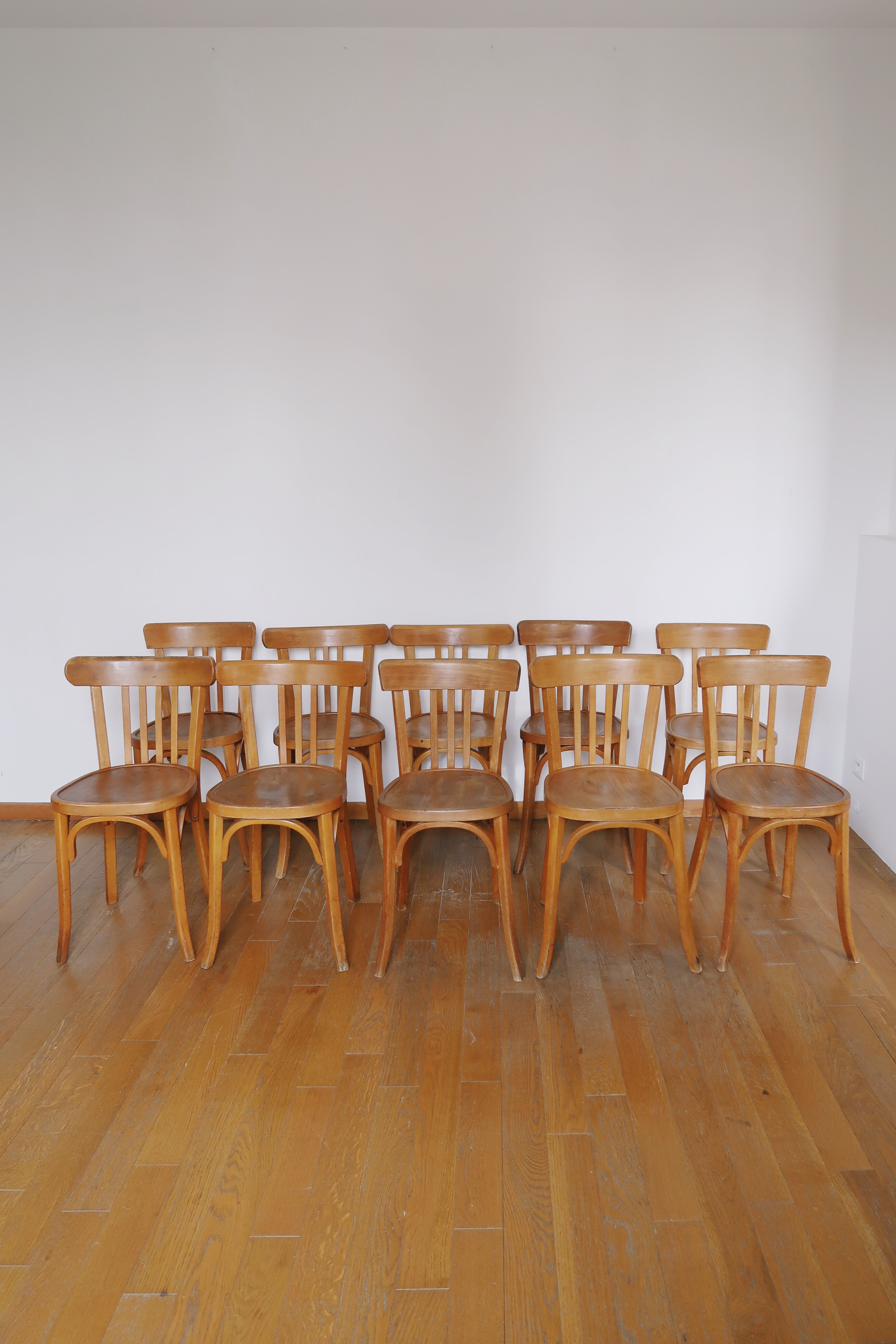 Set of 10 baumann bistro chairs