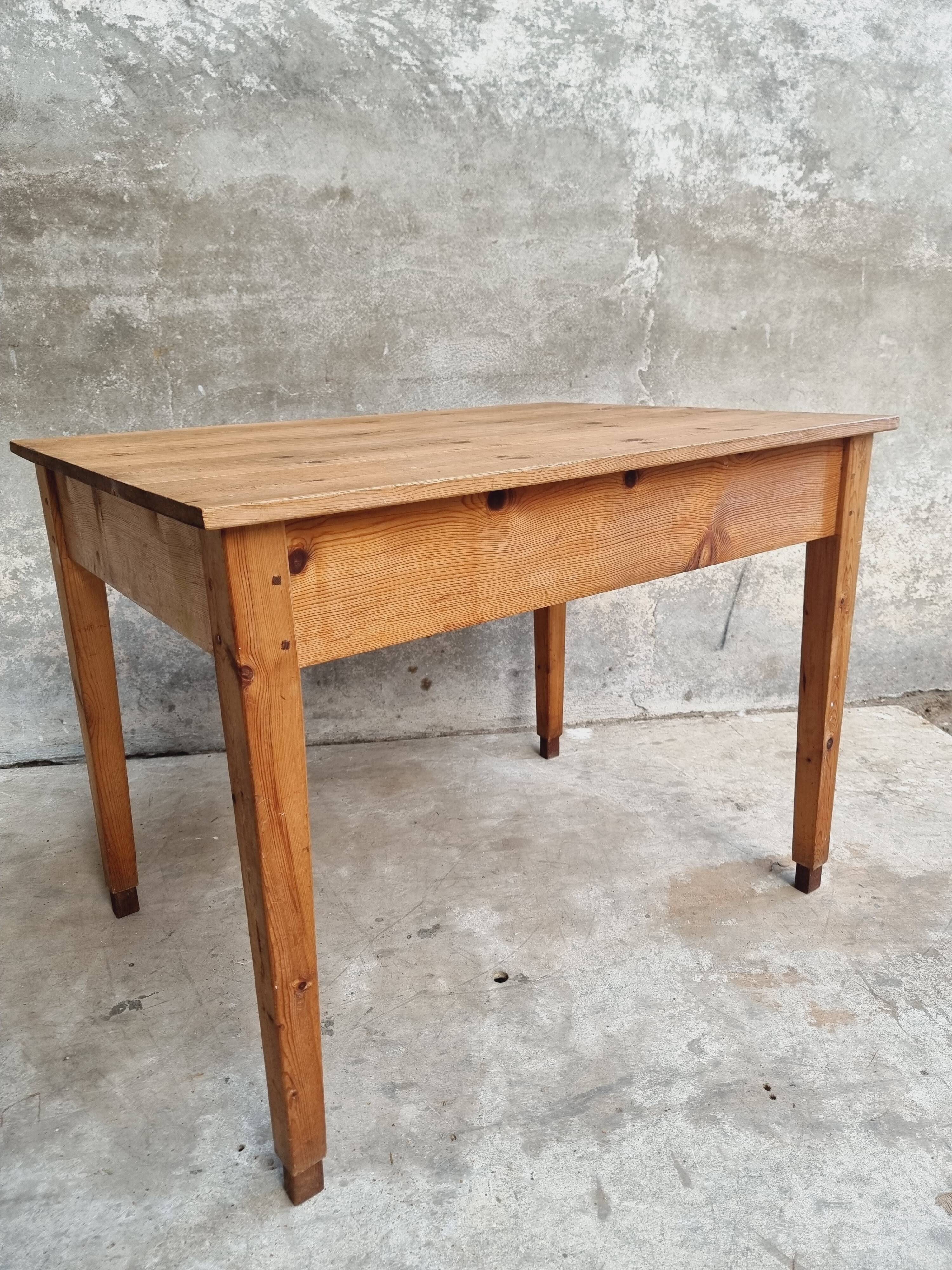 Old table desk kitchen table pine wood