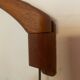 Scandinavian teak and opaline wall lamp by Luxus