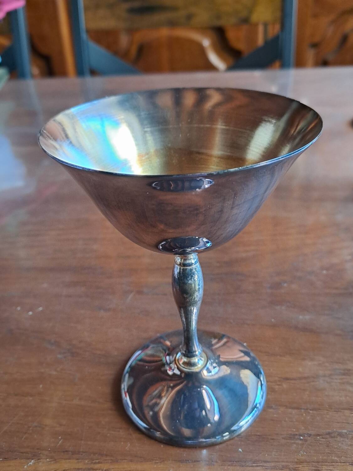 Silver-plated dessert or champagne glass