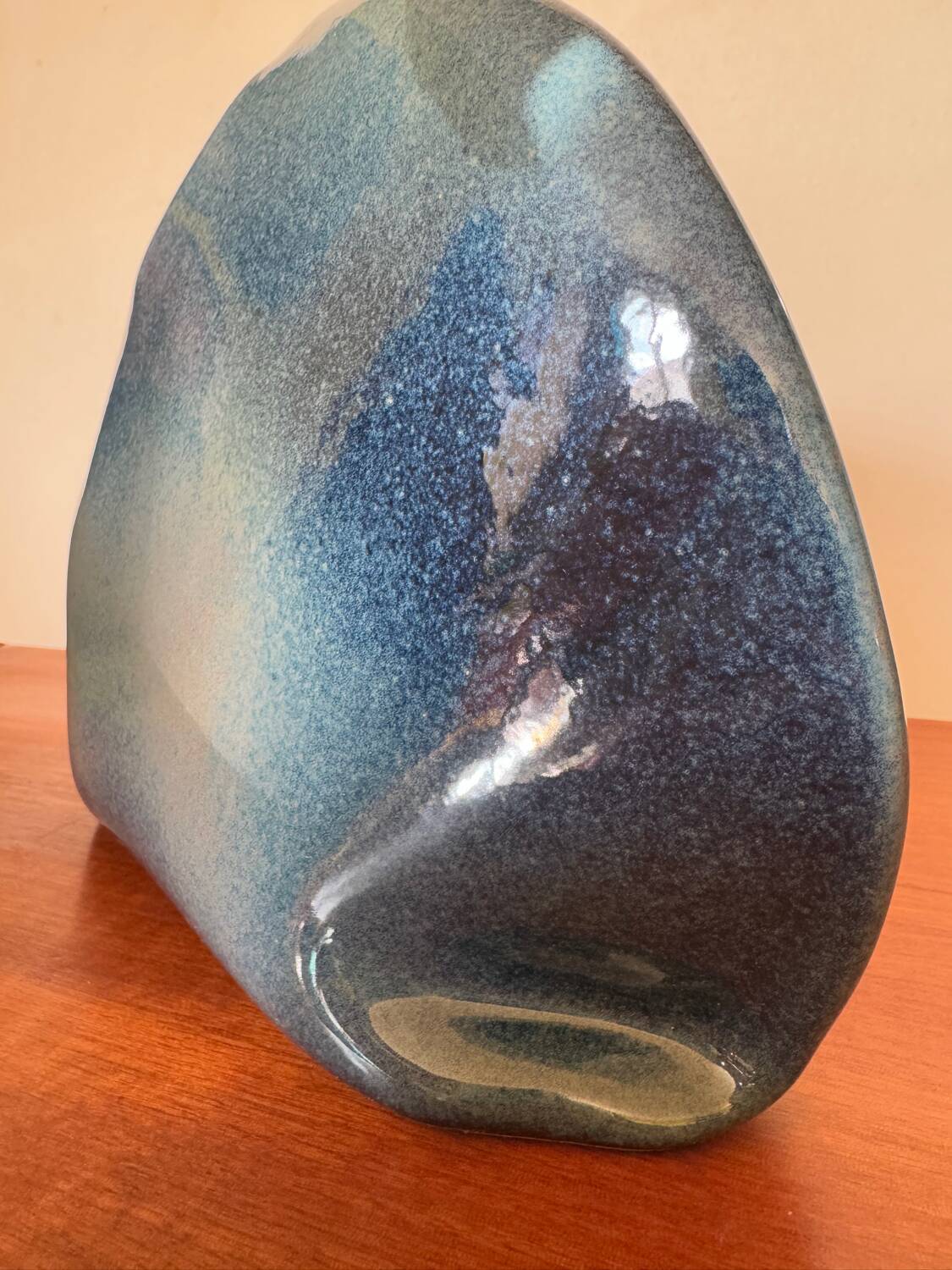 Vintage blue ceramic vase