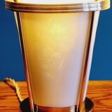 Lampe en laiton et porcelaine années 50