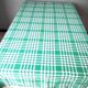 Vintage cotton tablecloth with green and white checks 1.45 x 1.65 m