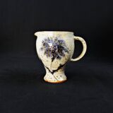 Pichet en grès pyrité à décor de chardons signé Suzanne Dauliach années 70