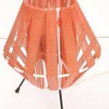 Tripod lamp in metal and red acrylic ribbon, 1950s-1960s