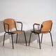 Vintage Style Dining Chairs with Arms (c.1950). Set of 4 Pieces