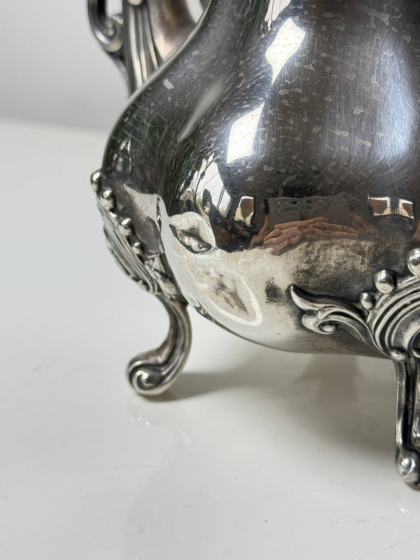 Silver teapot / jug Minerva first standard – Louis XV style