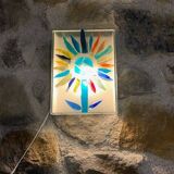 70s glass paste wall lamp