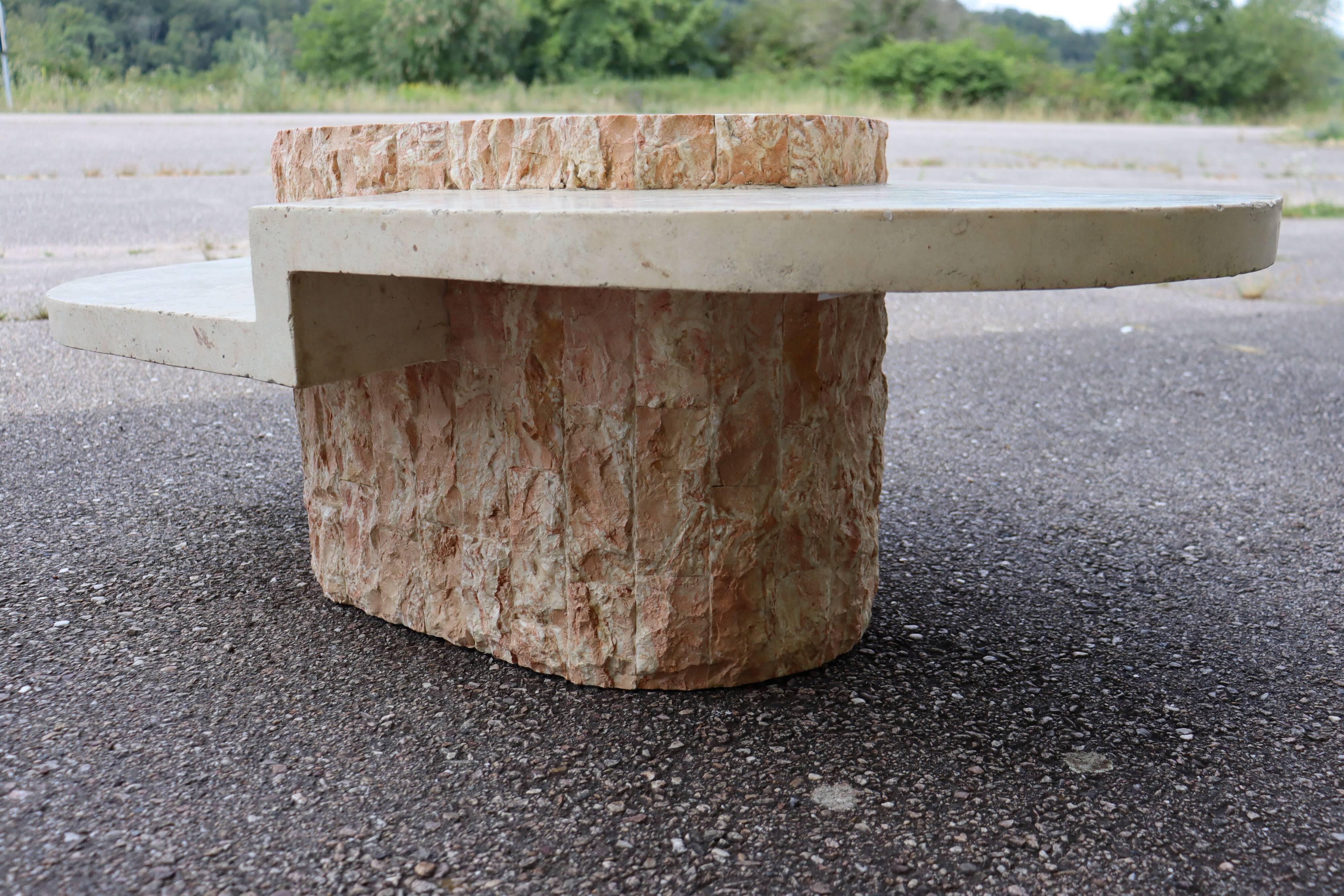 Travertine coffee table 1970