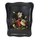 Large antique tray with flowers