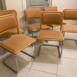 set of 6 chairs by Marcel Breuer Cesca B32 skaï 1960