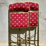 Set of 6 gold metal folding chairs