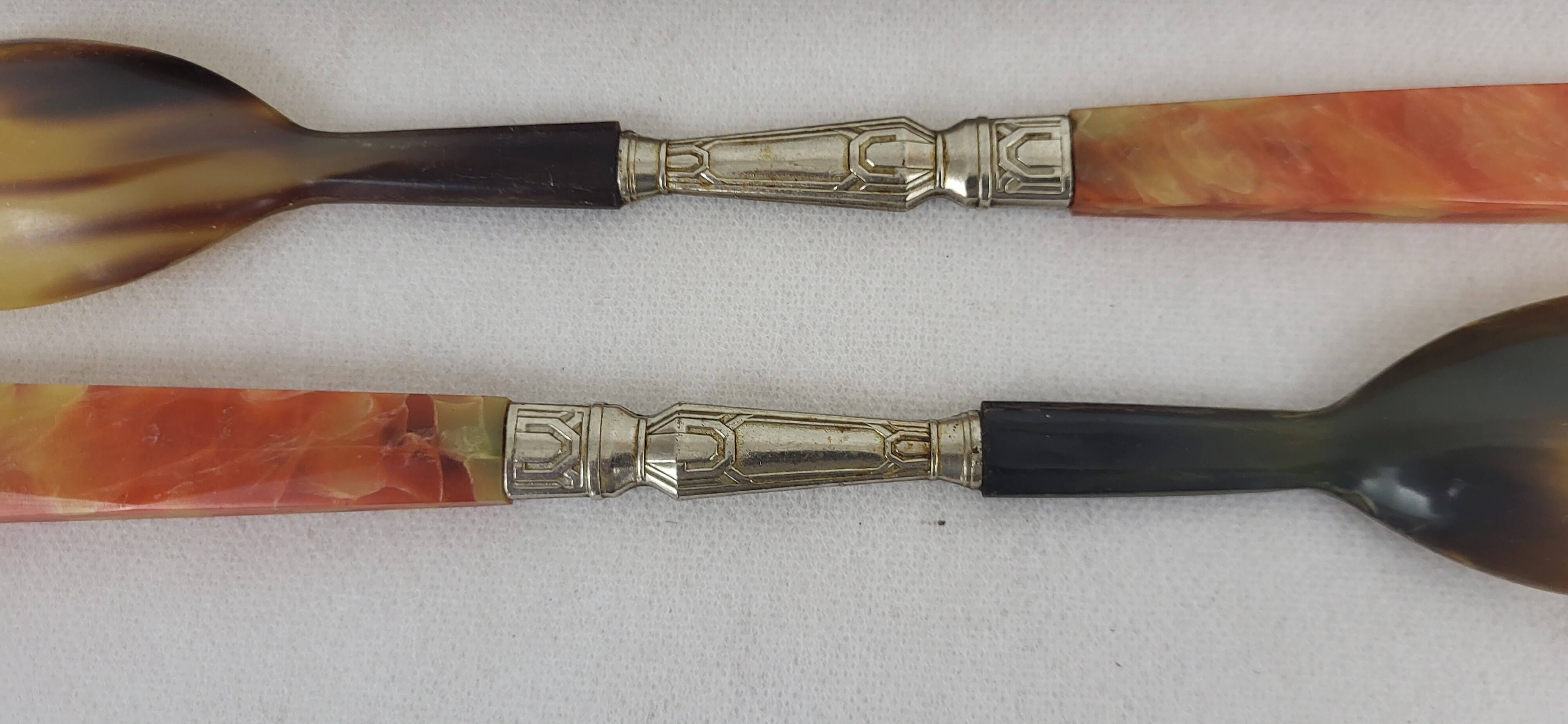 Art Deco salad servers